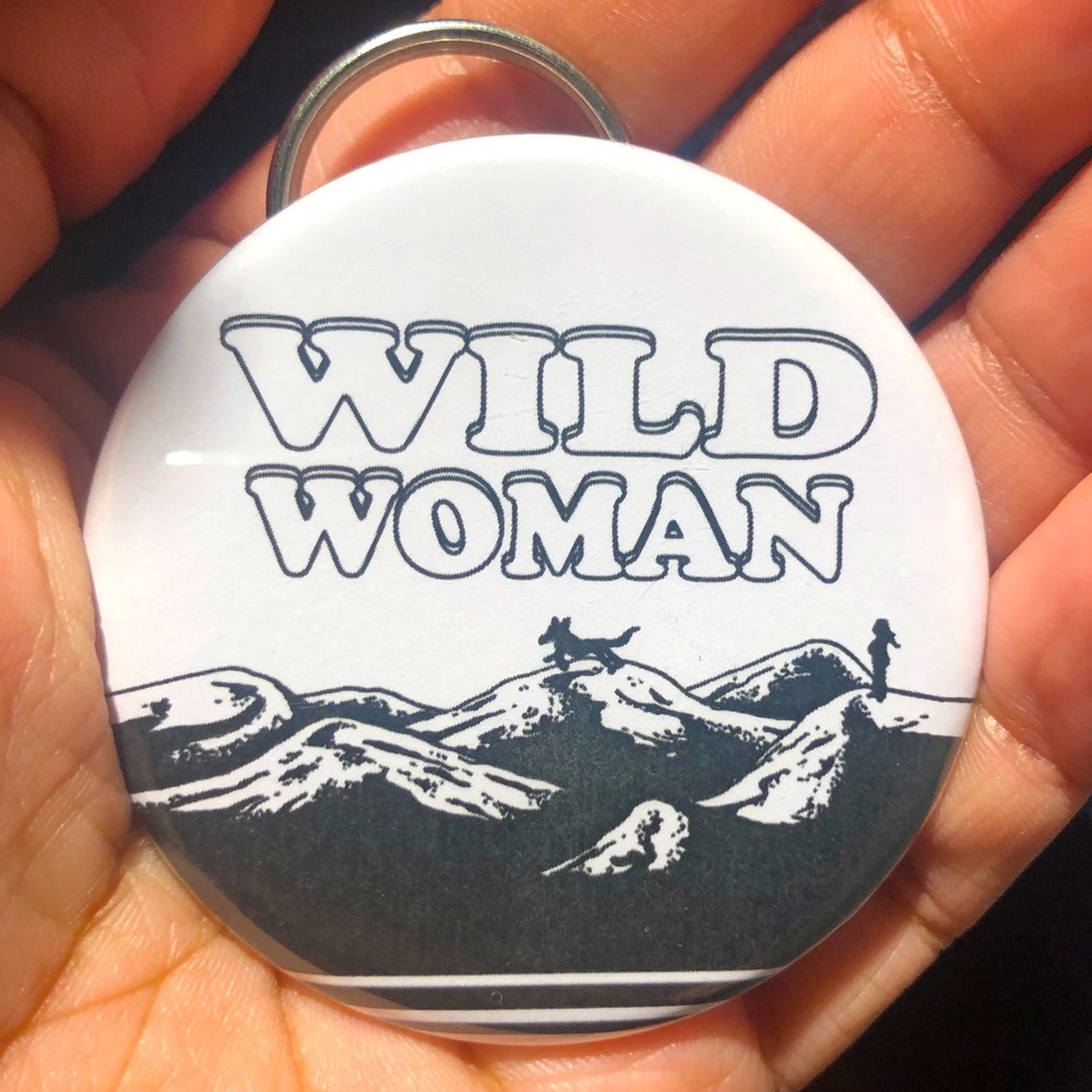 Wild woman bottle opener key chain